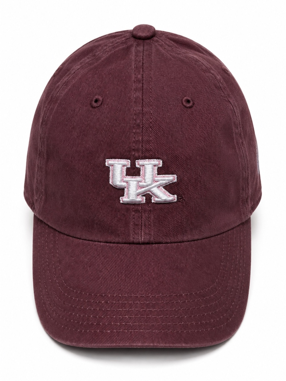 UK Adjustable Embroidered Baseball Cap Size S/M—Brown with Pink/White Logo
